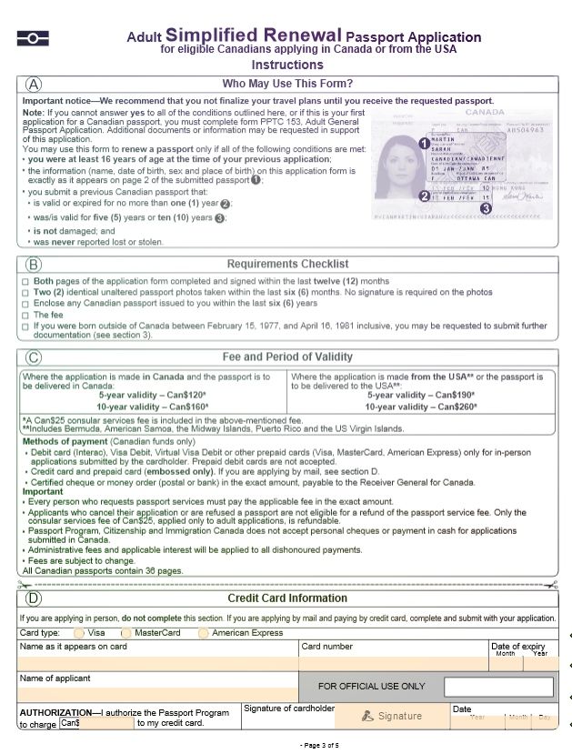 canadian passport renewal form