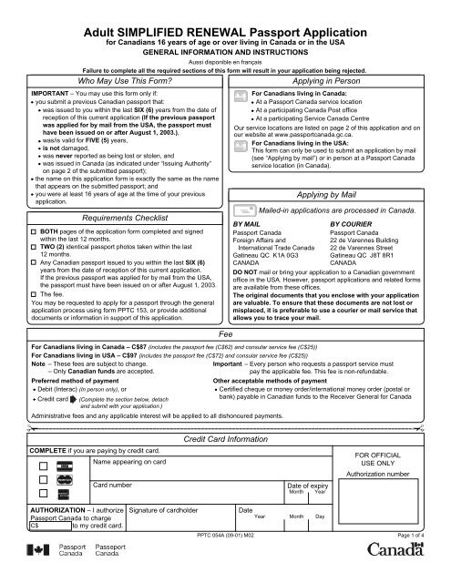 canadian passport renewal