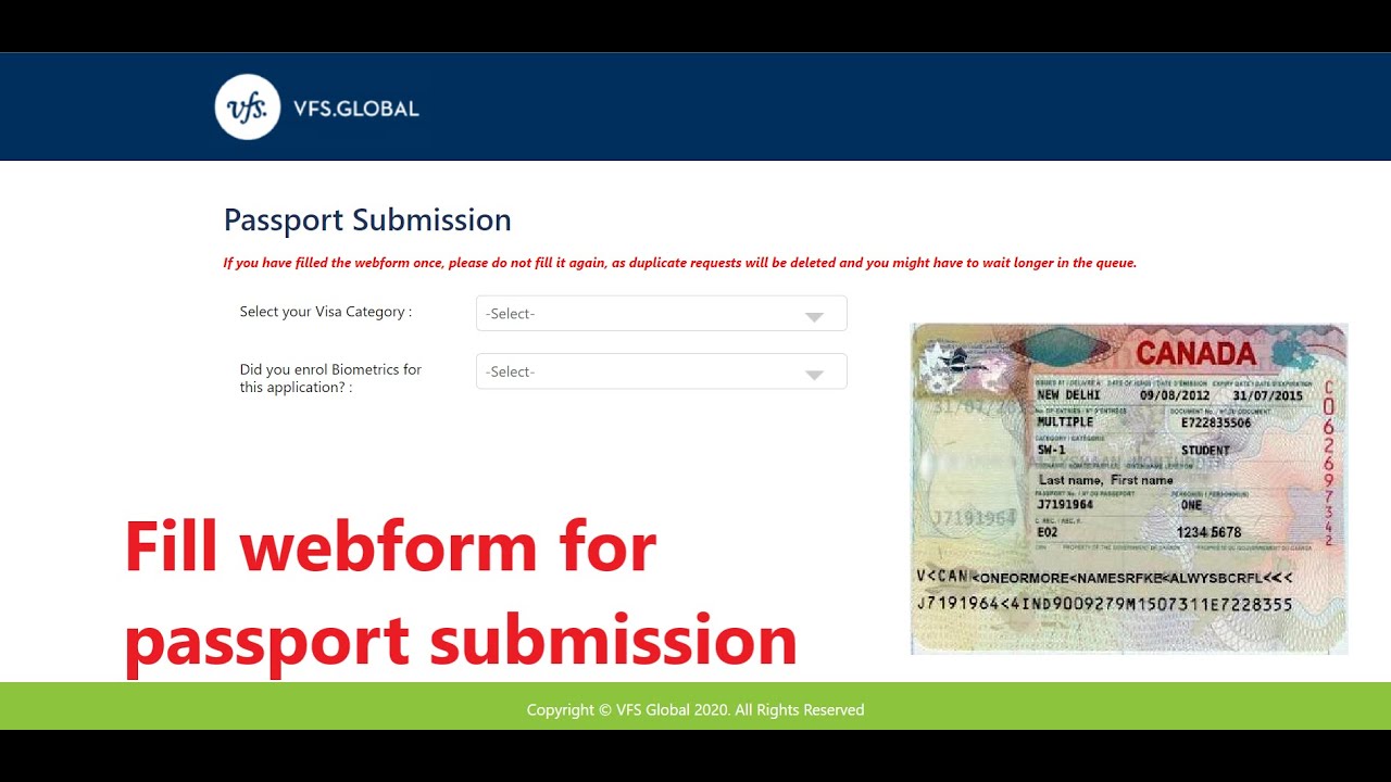 canadian visa passport submission