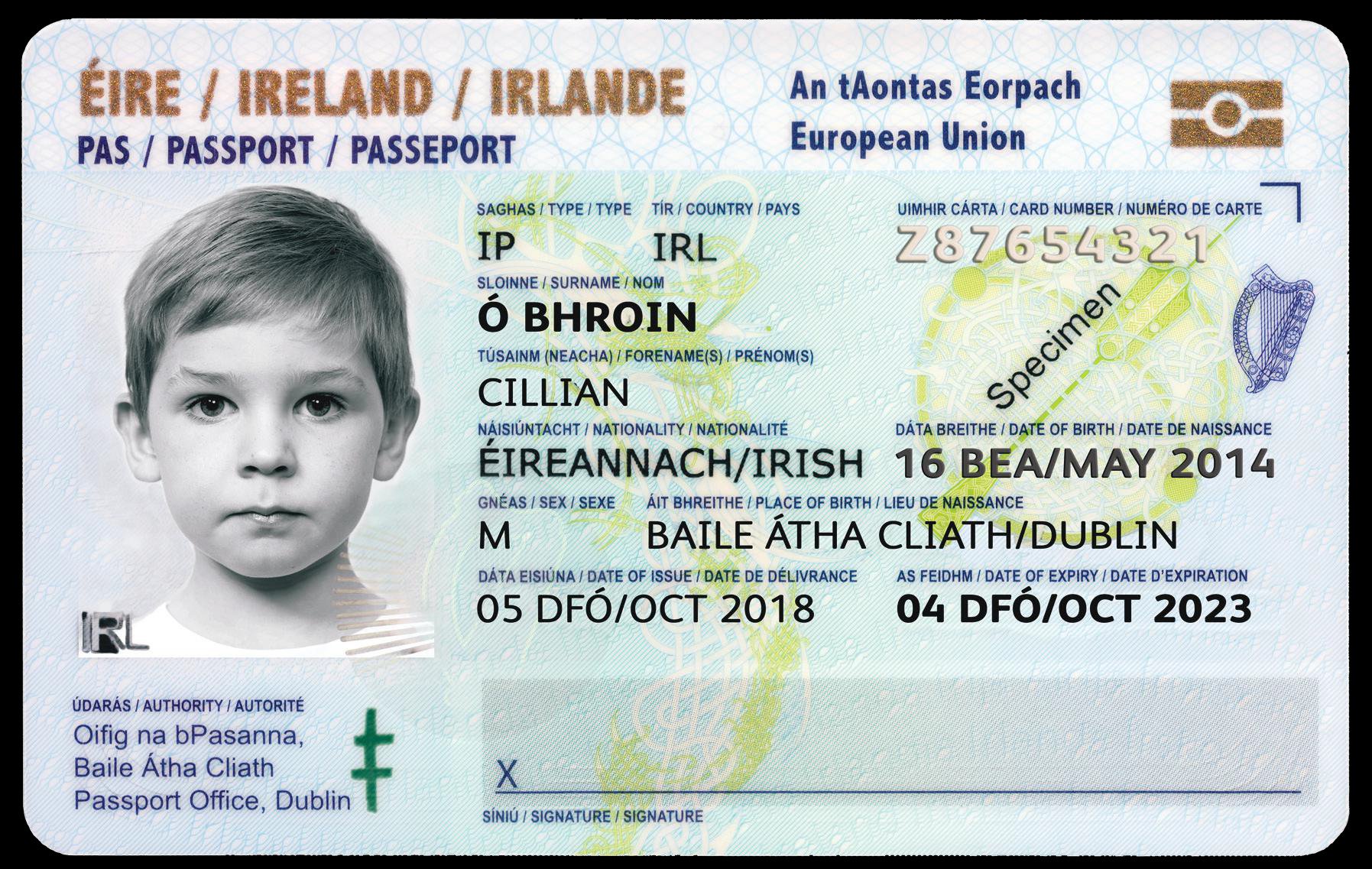 card passport ireland