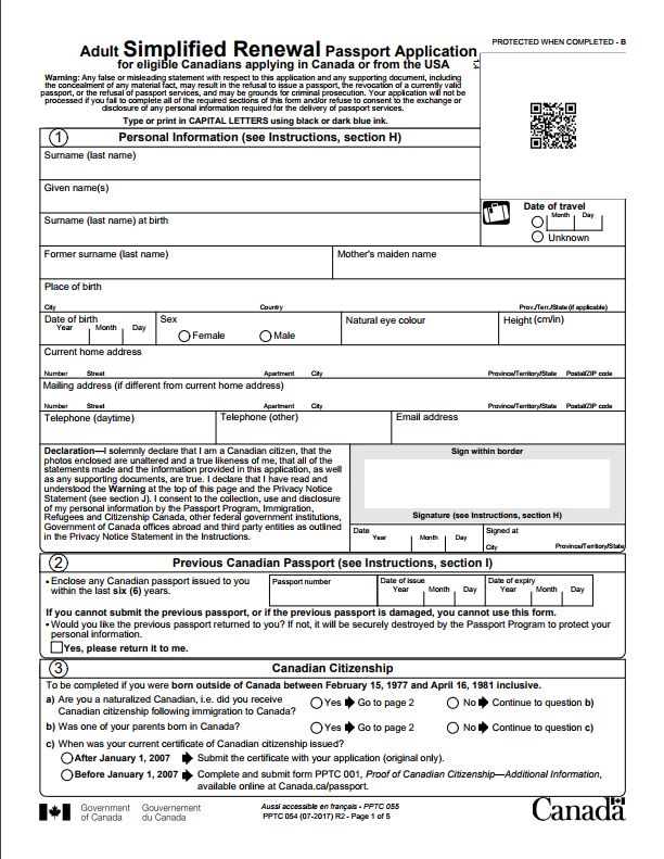 cdn passport renewal online