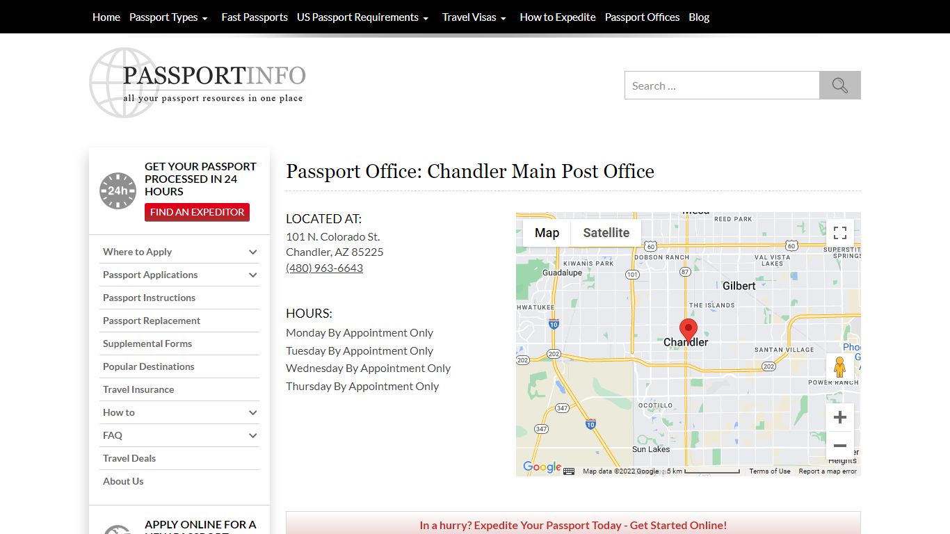 chandler post office passport