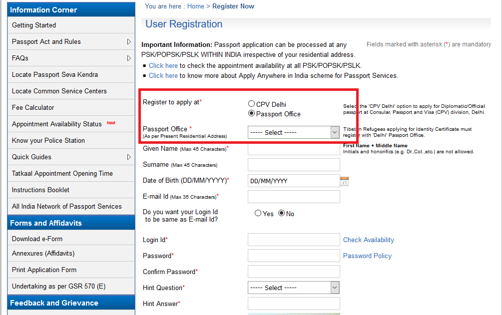 change address in passport