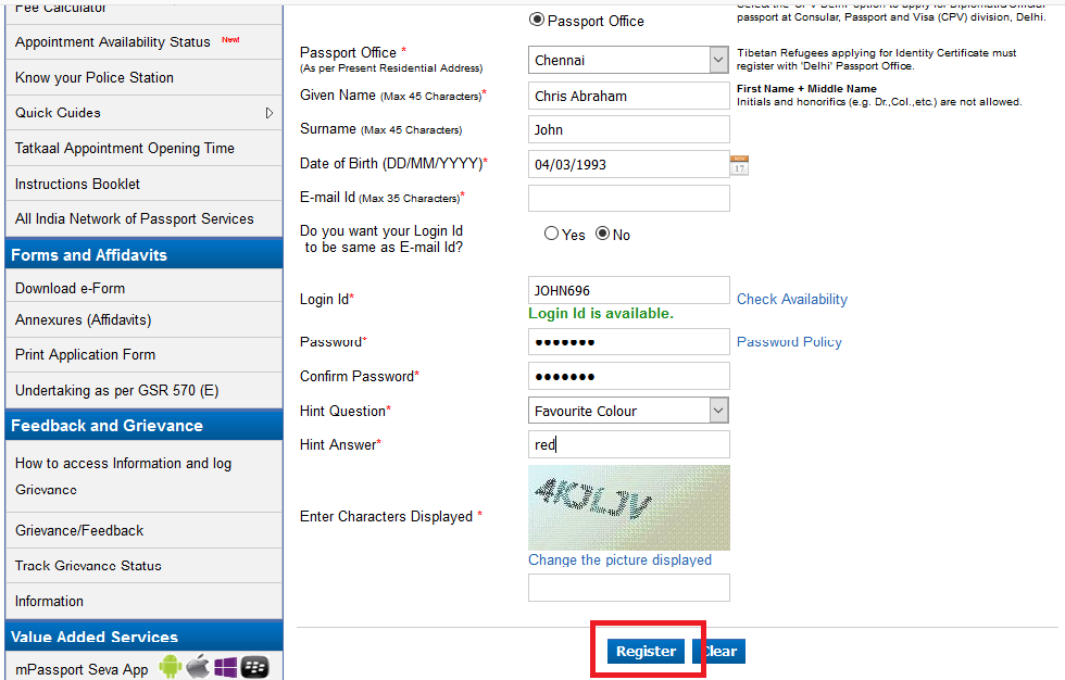 change address passport