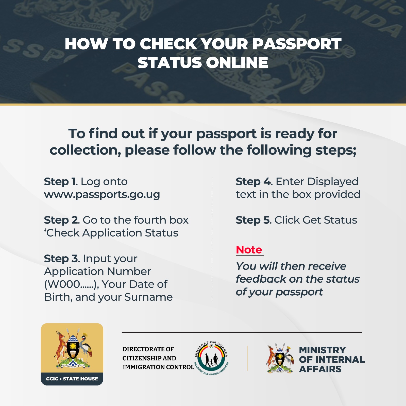 check on status of passports