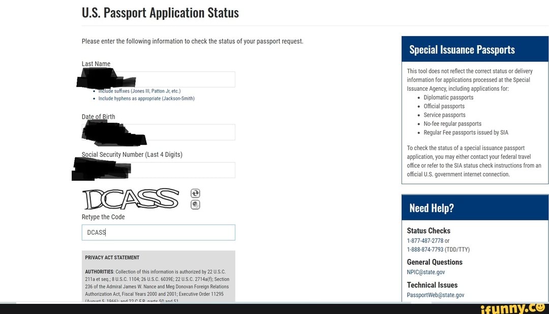 check on the status of your passport