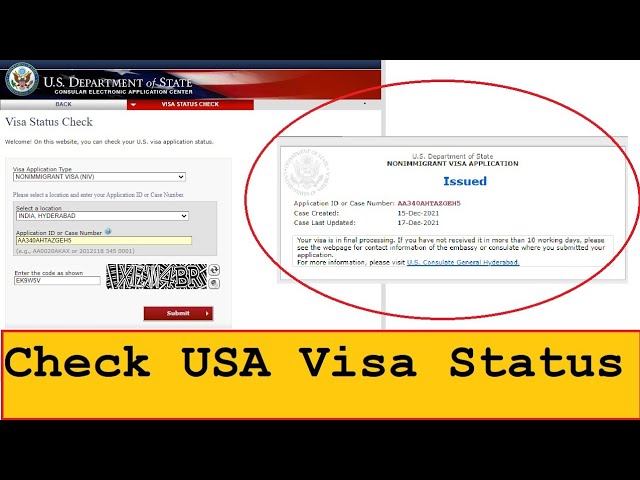 check u.s. visa status with passport number