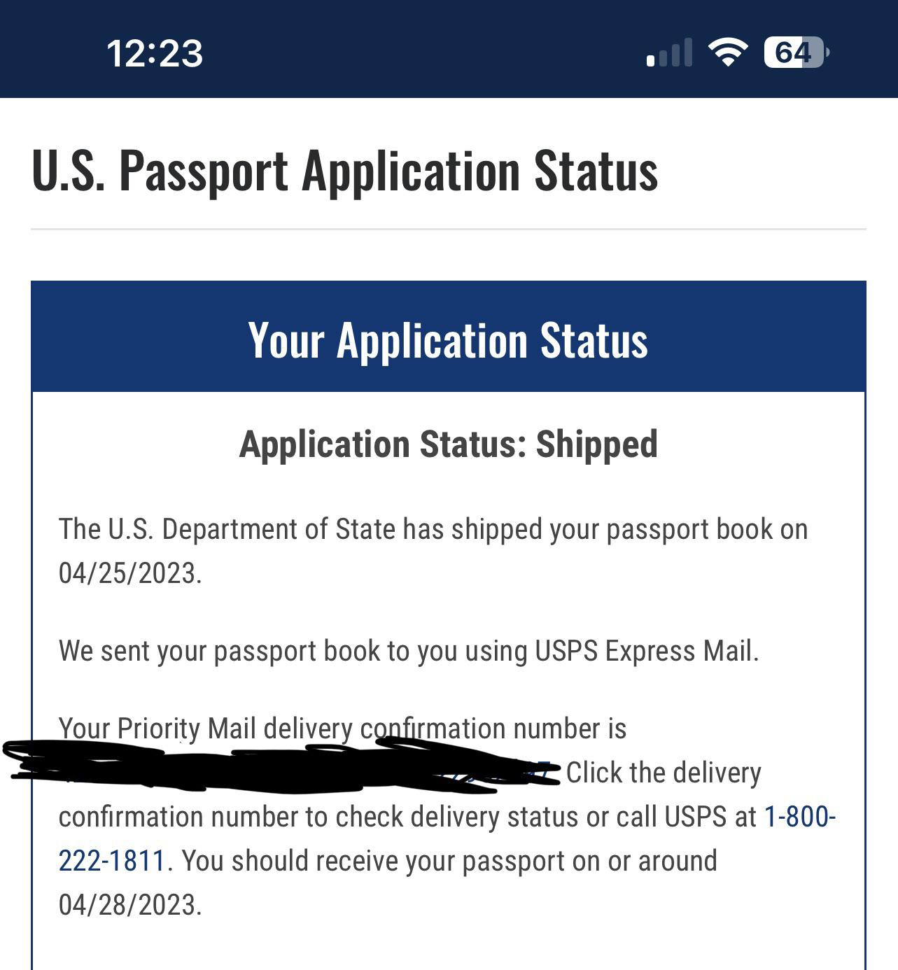 check us passport application status