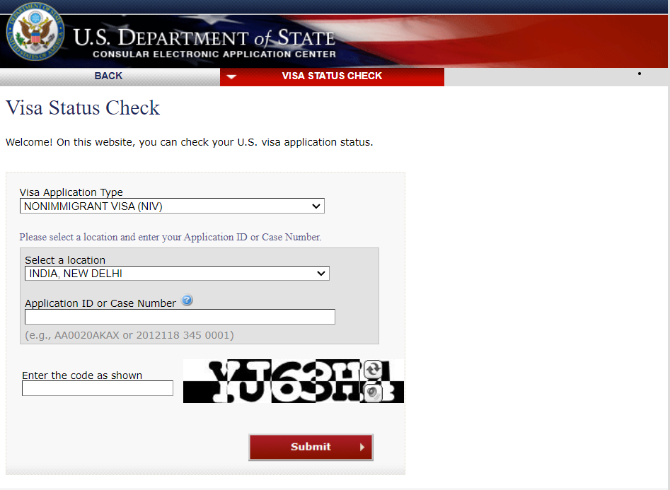 check visa status with passport number usa