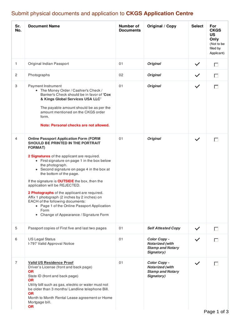 checklist for indian passport renewal in usa