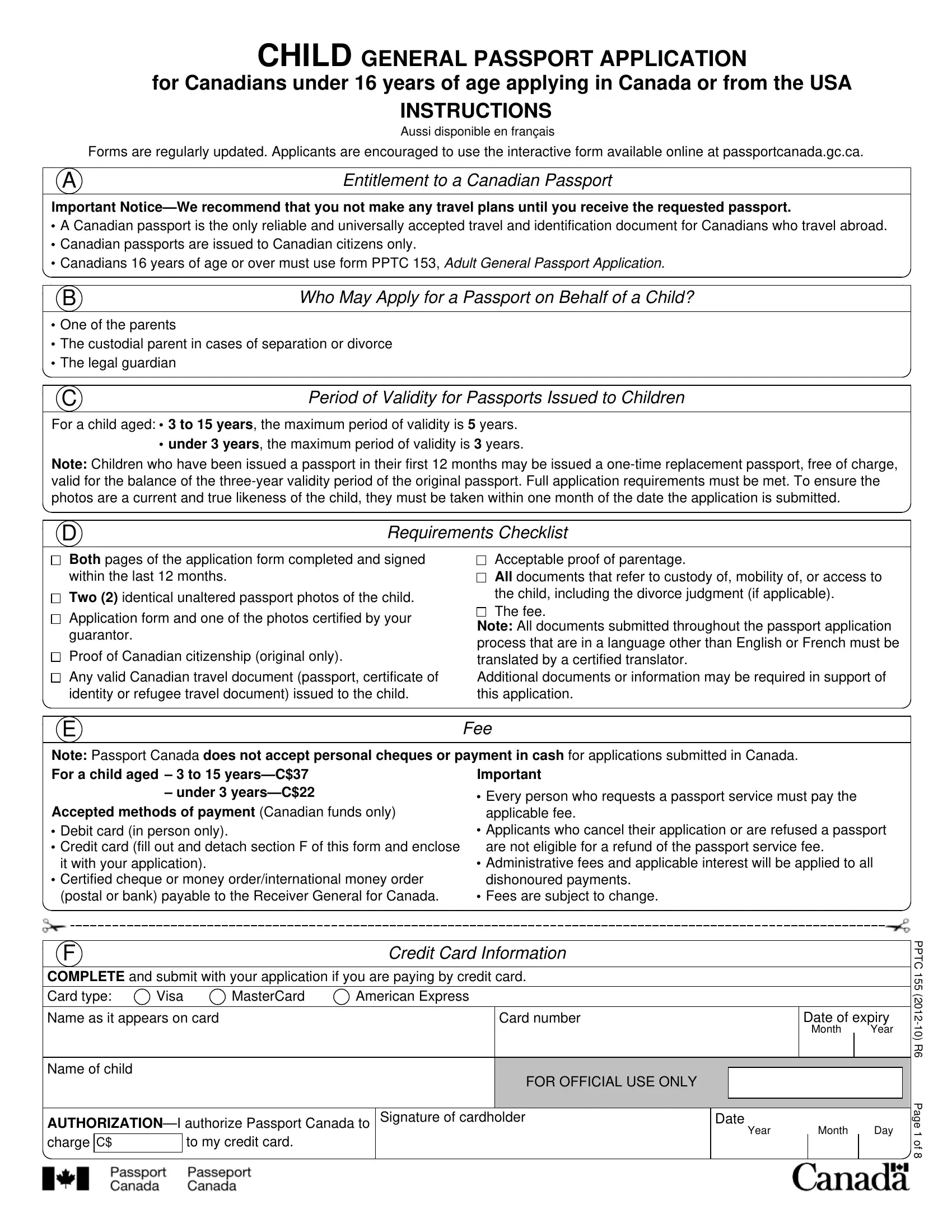 children passport application