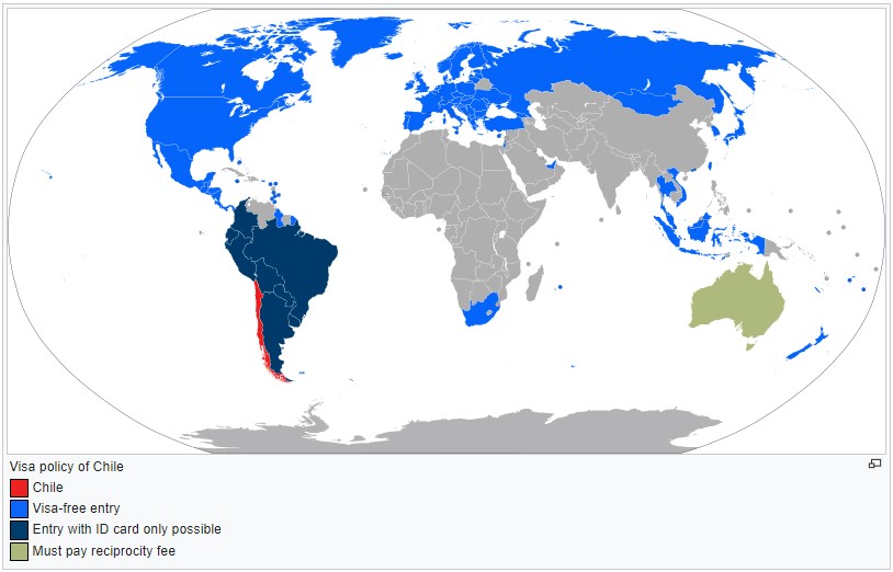 chile passport visa free countries