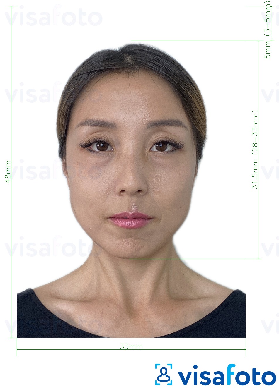 chinese passport photo size