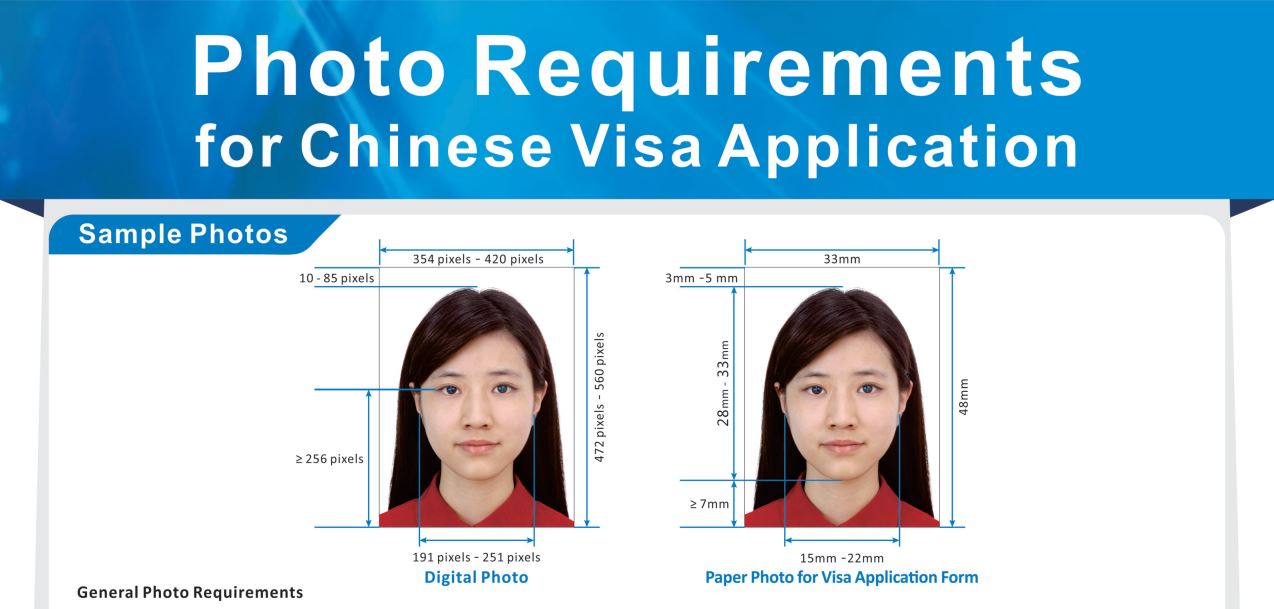 chinese passport photo size