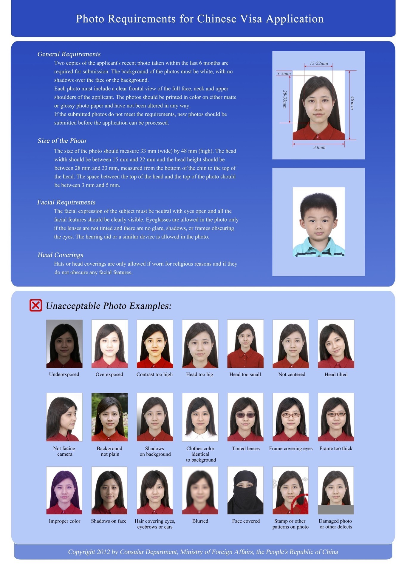 chinese passport photo specifications