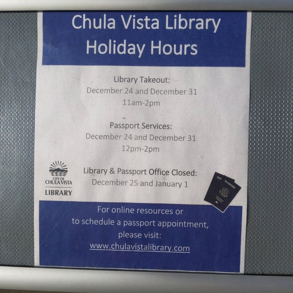 chula vista library passport appointment