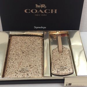 coach glitter passport holder