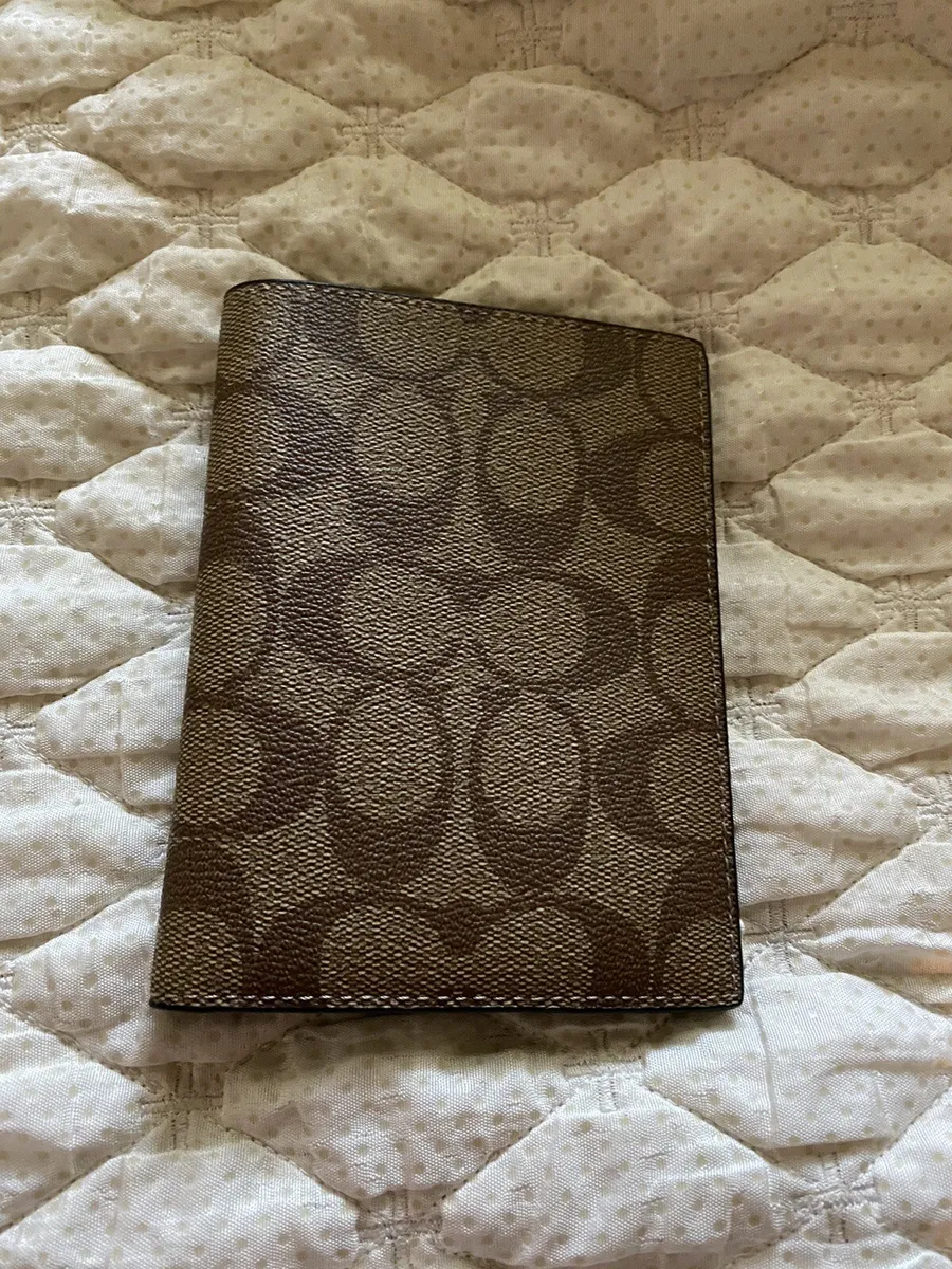 coach passport case in signature canvas