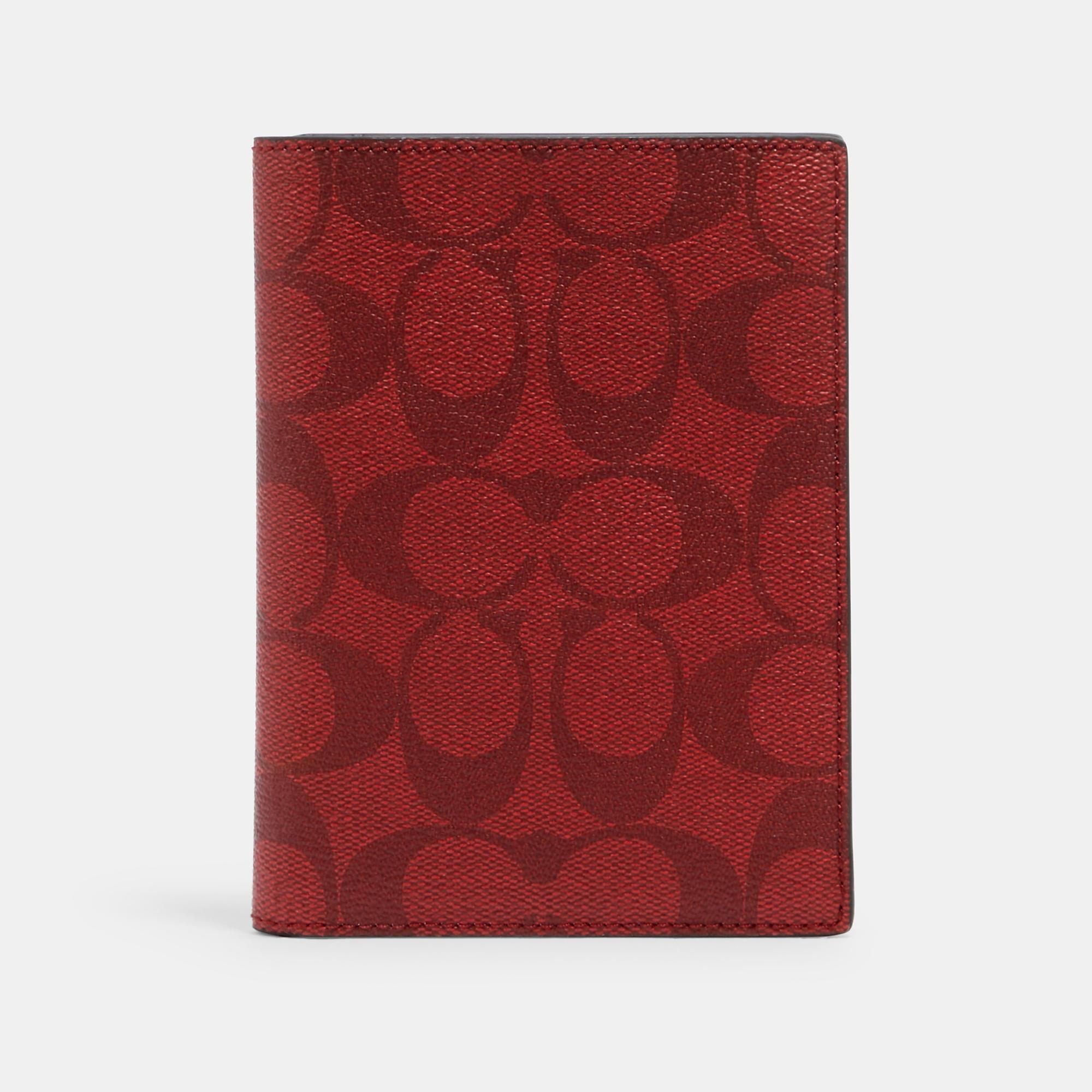 coach passport case in signature canvas