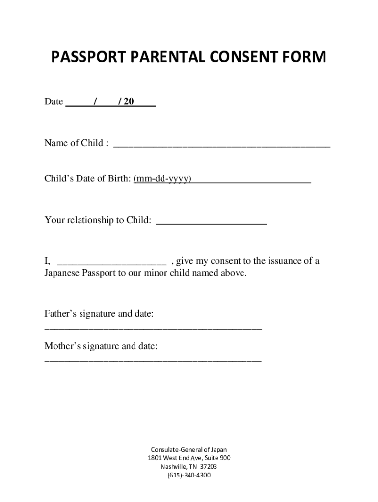 consent form for minor passport