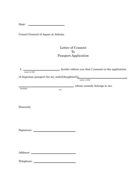 consent form for passport