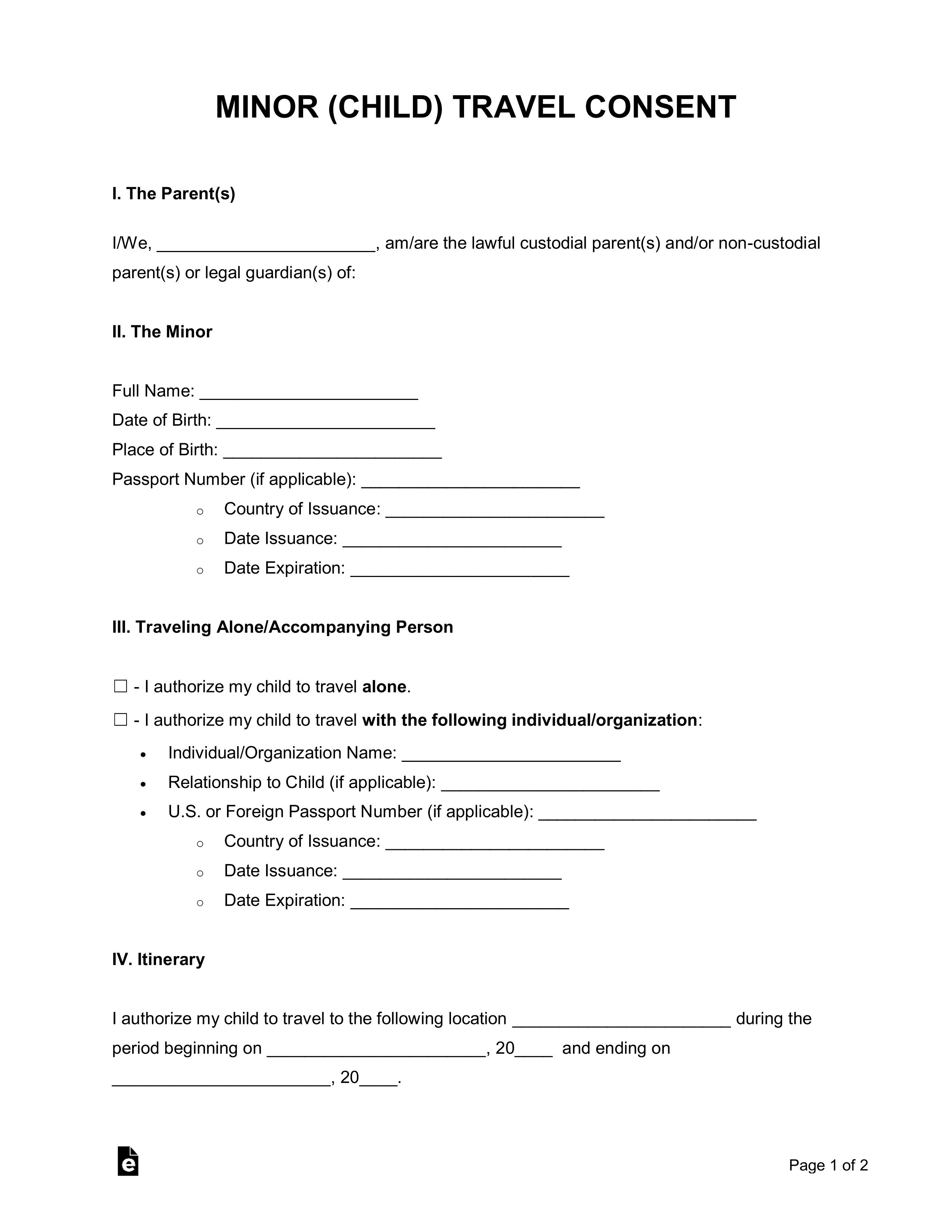 consent form for passport