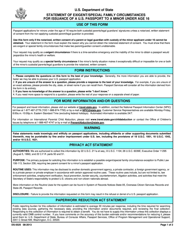 consent form for us passport