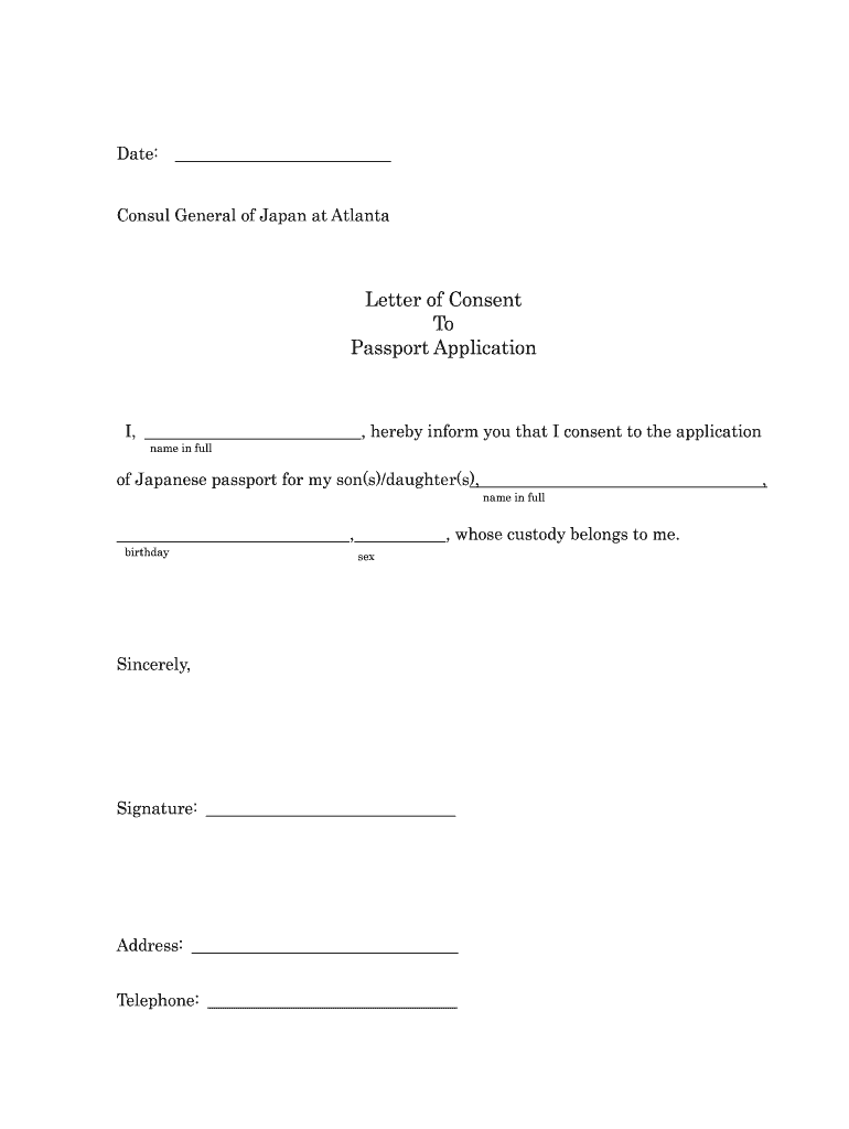 consent passport form