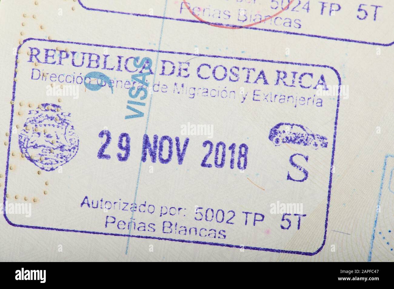 costa rica passport stamp