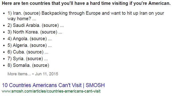 countries you cannot visit with us passport