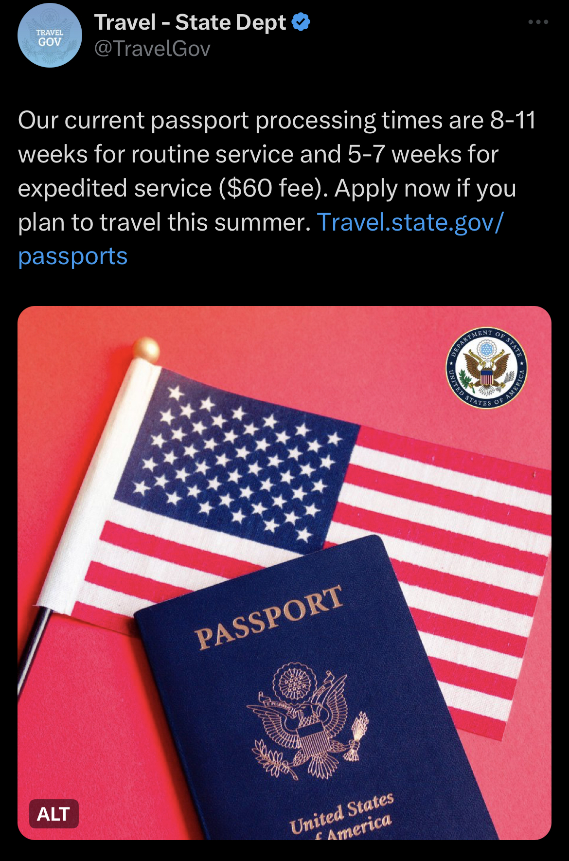 current us passport processing times