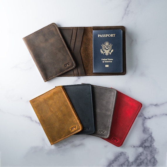 custom leather passport holder