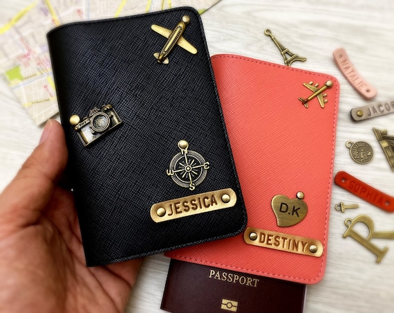 custom passport holder leather