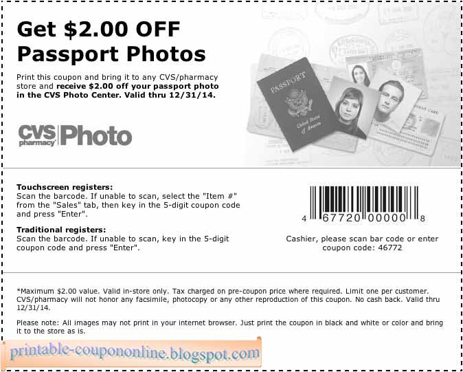 cvs passport photo coupon