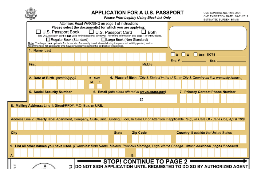 d11 form passport