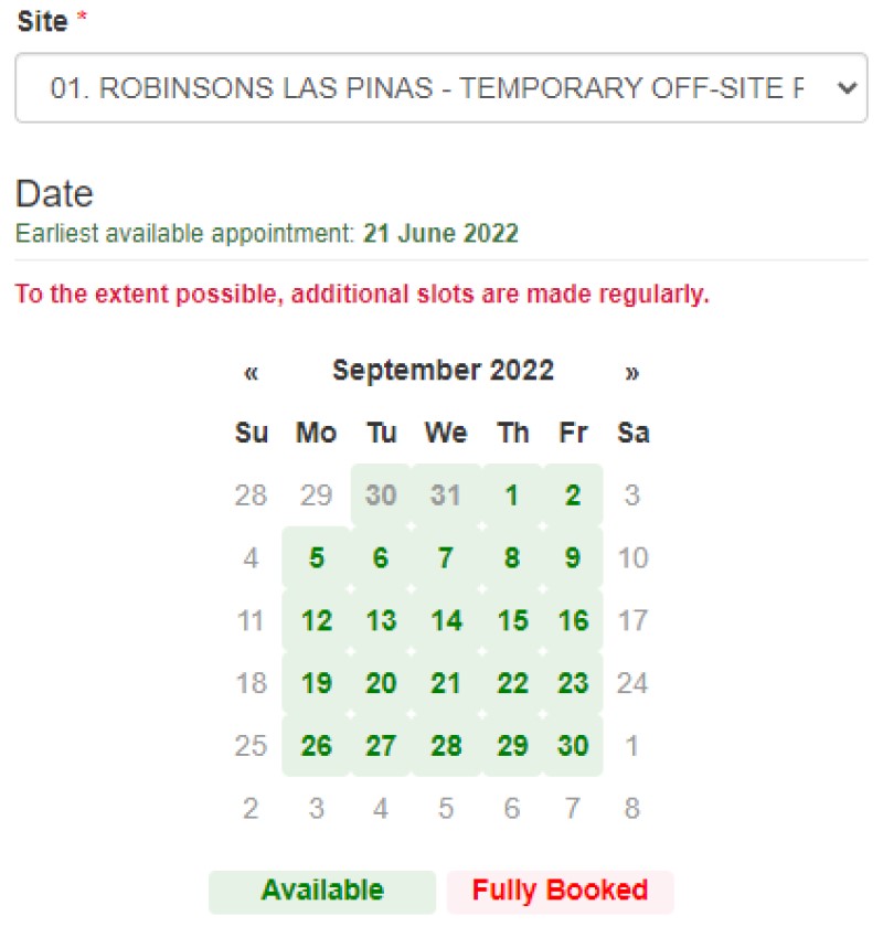 dfa passport appointment schedule