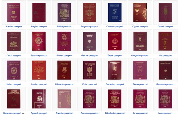 different color passports