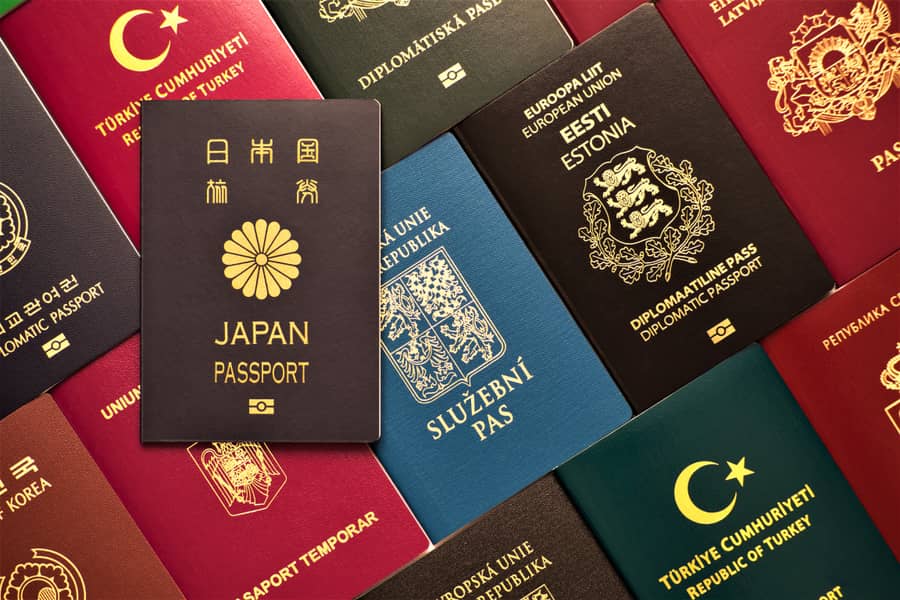 different colours of passport