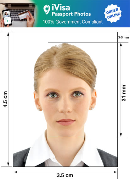 dimension of passport size photo