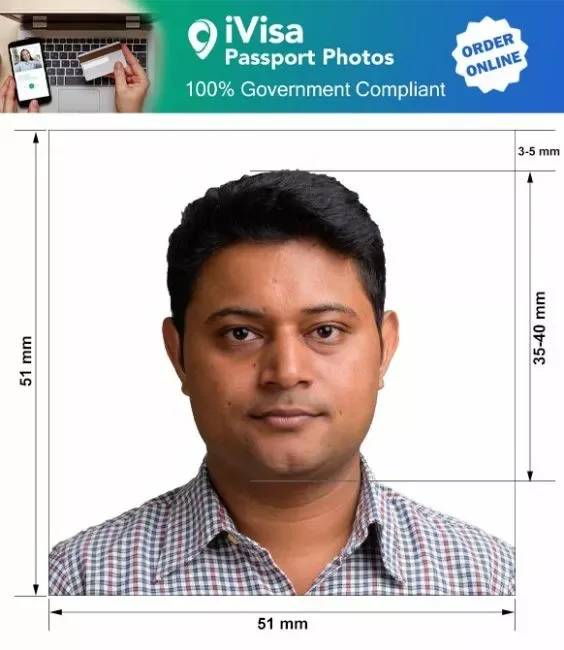 dimensions of a passport size photo