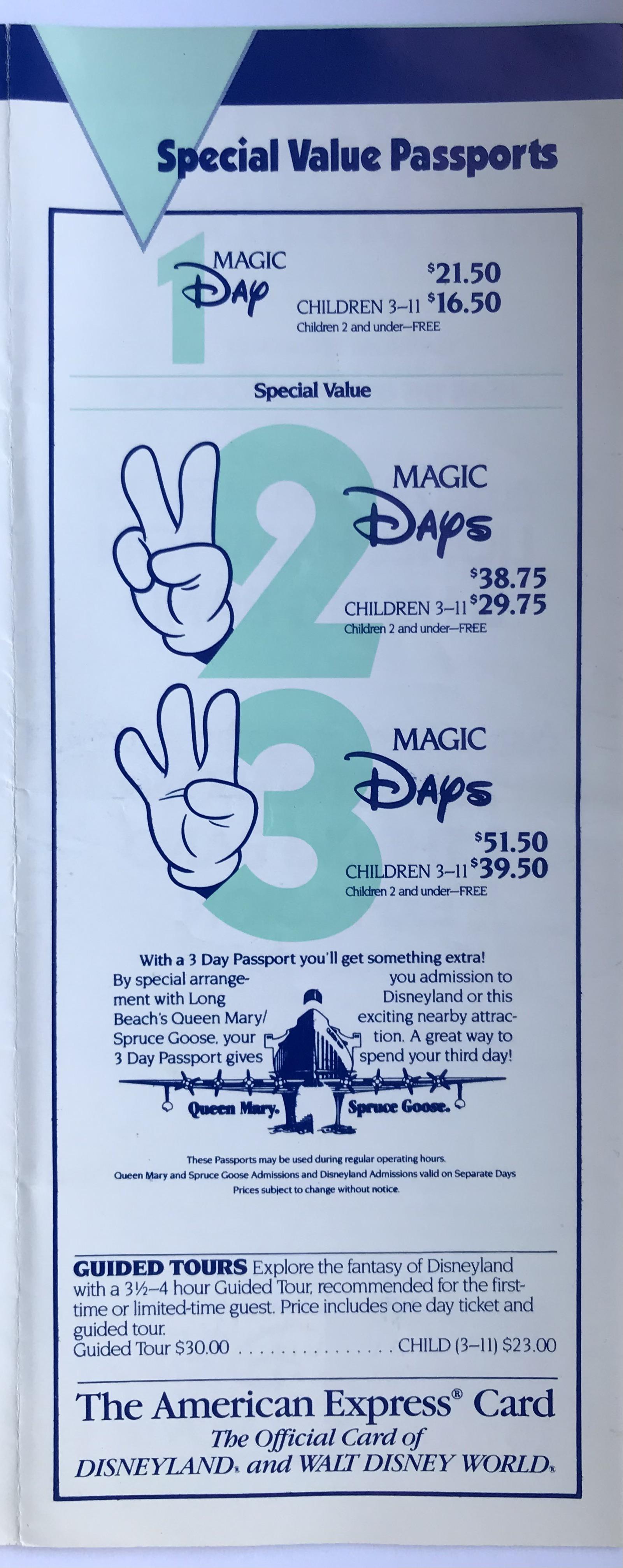 disney passport prices