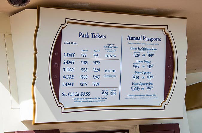 disney passport prices