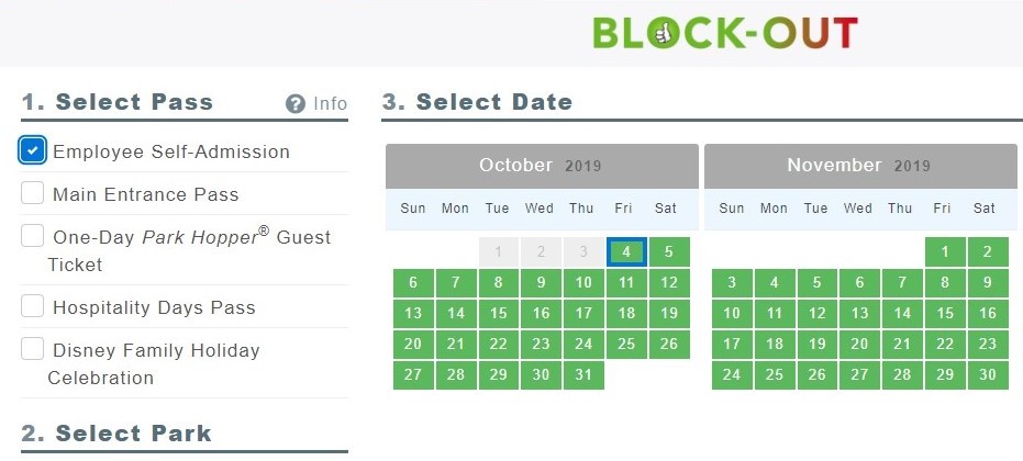 disneyland passport blockout dates