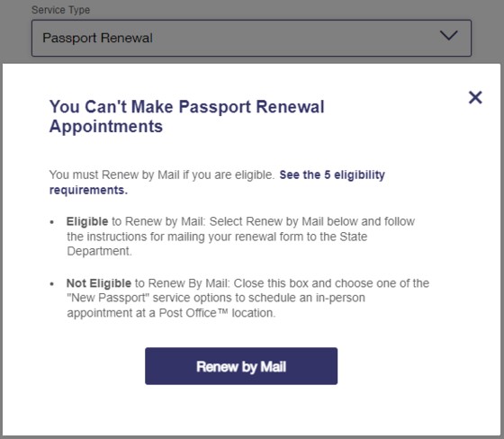 do i need an appointment to renew my passport