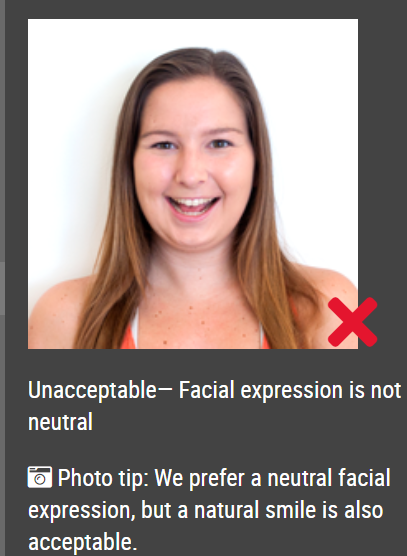 do you smile in passport photo