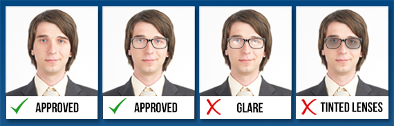 do you wear glasses for passport photo