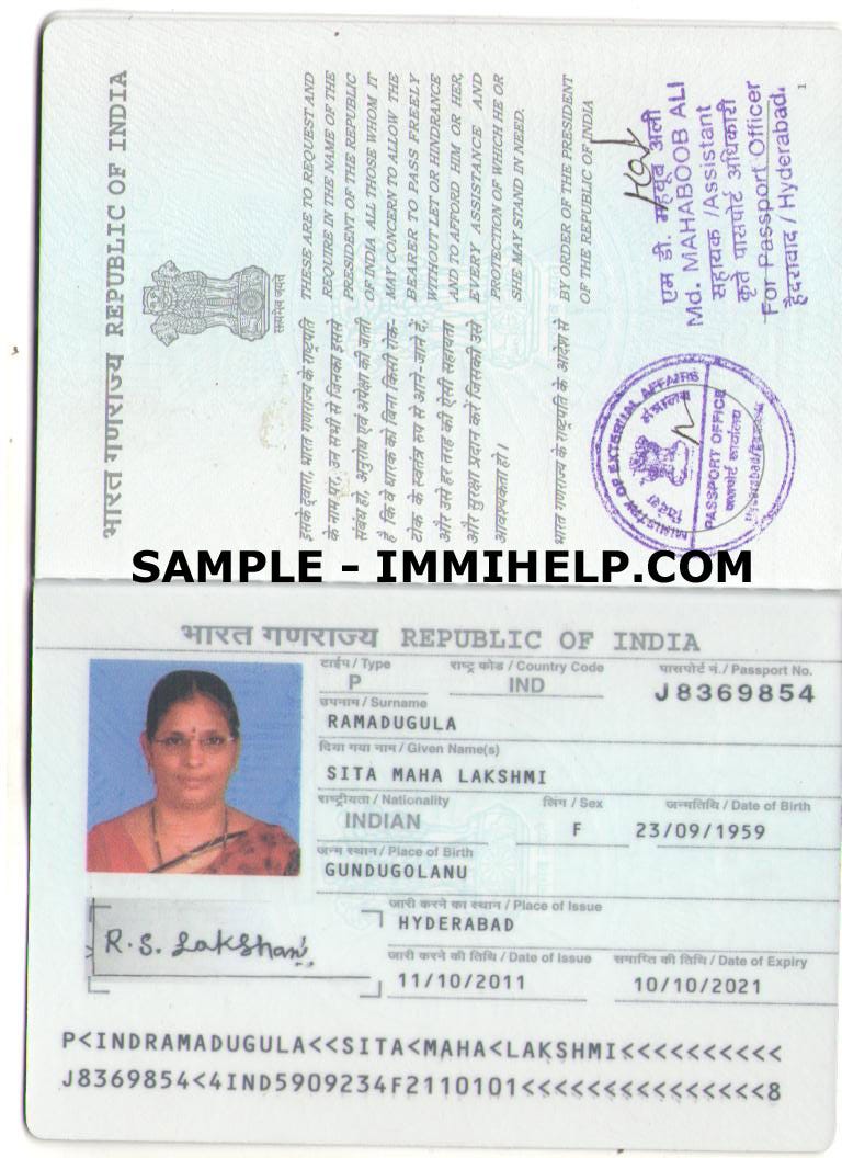 document number of passport