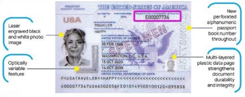 document number on passport card