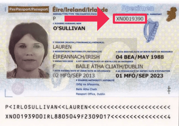 document number on passport