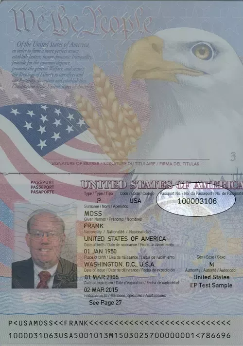 document number on us passport